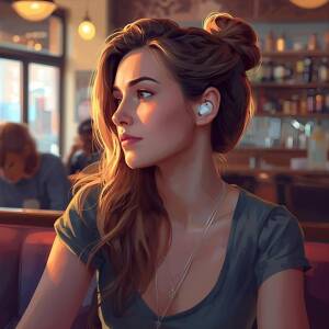 Mädchen mit Air Pods